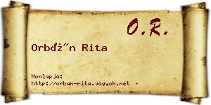 Orbán Rita névjegykártya