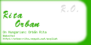 rita orban business card