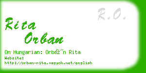 rita orban business card